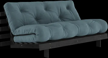 Karup Design Roots Sovasofa Med Roots Madras 160x200 Petroleum/Sortlakeret